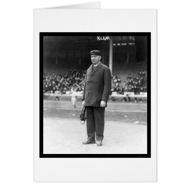 Umpire Bill Klem Baseball 1914 Hälsningskort (Framsidan)