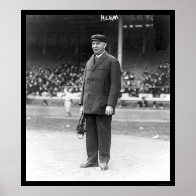 Umpire Bill Klem Baseball 1914 Poster (Framsidan)