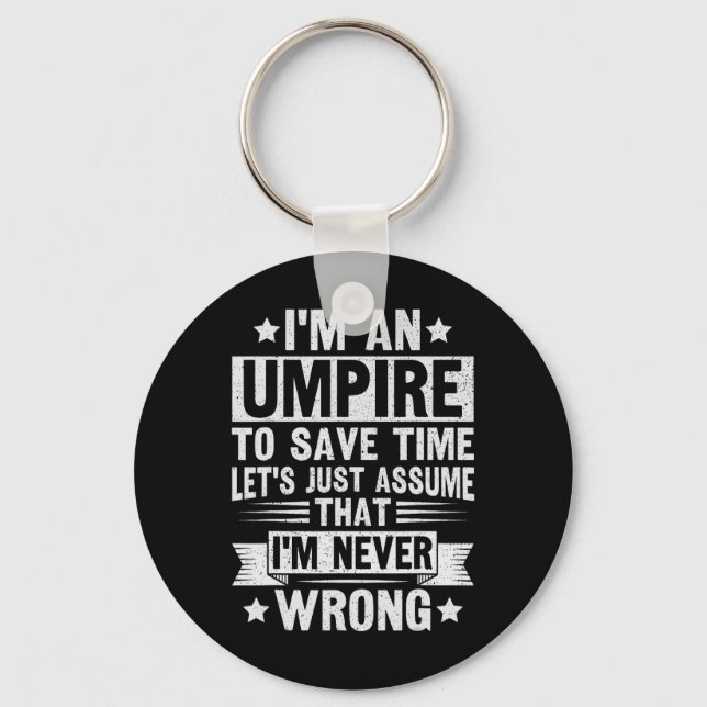 Umpire Funny Sketll Design For An Umpire  Nyckelring (Framsida)
