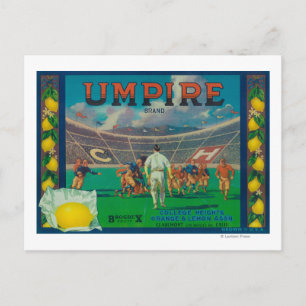 Umpire Lemon LabelClaremont, CA Vykort