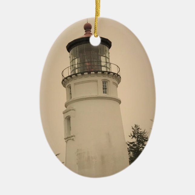 Umpqua River Lighthouse, OR Julgransprydnad Keramik (Framsidan)