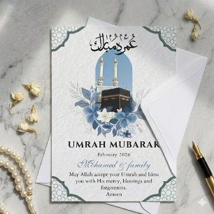 Umrah Mubarak Personlig Grattiskort Inbjudningar