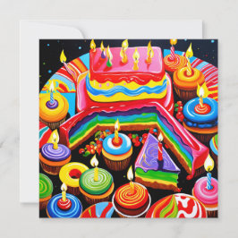Un anniversaire tout en couleur inbjudningar