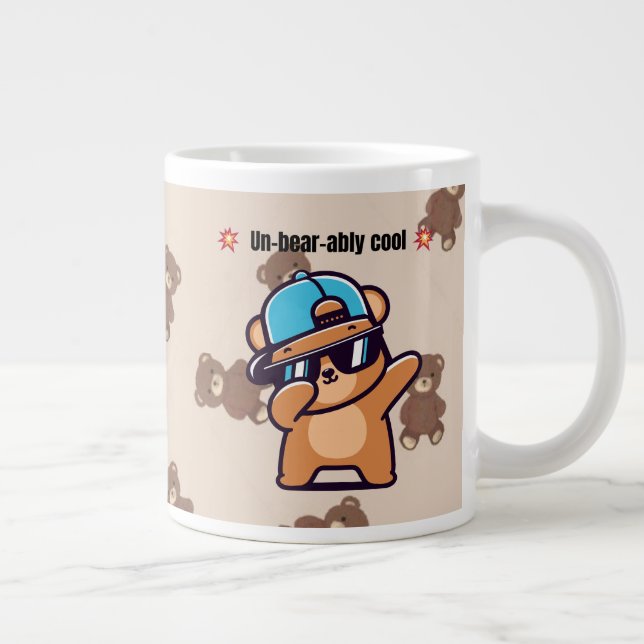 Un-Bear-ably Cool | Cute Bear Coffee Mug Jumbo Mugg (Höger)