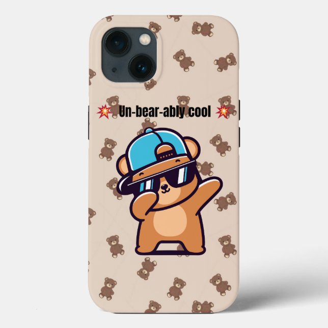 Un-Bear-ably Cool | Cute Bear Phone Case for iPhon (Baksida)