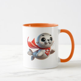 Un bébé phoque super-héros. mugg