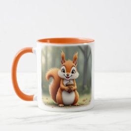 Un bel écureuil vous présente sa noisette. mugg