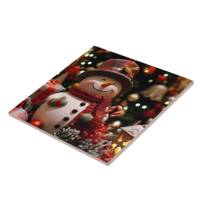 Un bonhomme de neige joyeux pour les fêtes  kakelplatta (Sidan)