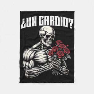 Un Cardio Espalda. Calaca Con Flores Rosas Fleecefilt