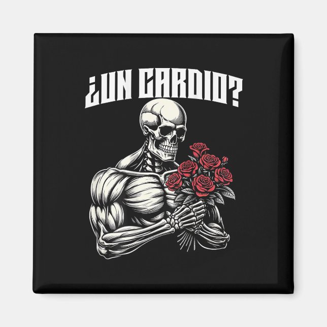 Un Cardio Espalda. Calaca Con Flores Rosas Magnet (Framsidan)