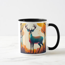 Un cerf imposant figé dans les bois. mugg