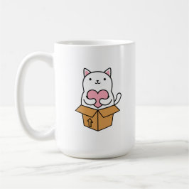 Un chat qui porte un coeur. kaffemugg