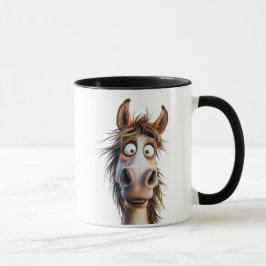 Un cheval cartoon complètement fou. mugg