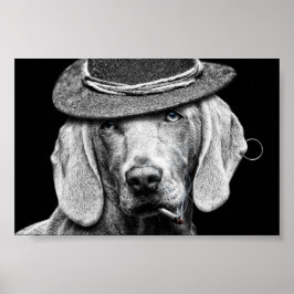 Un chien chic dans un chapeau punk. poster