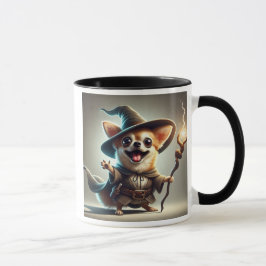 Un chien Chihuahua en sorcier magicien. Mugg