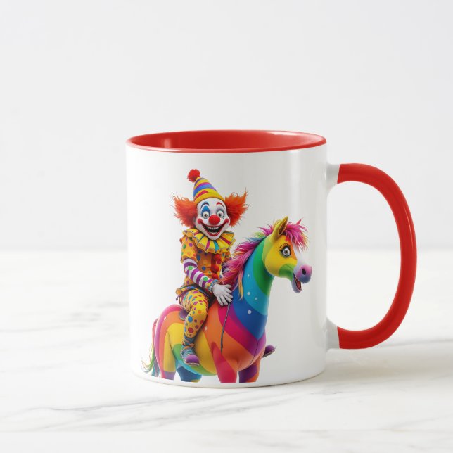 Un clown sur son cheval arc en ciel. mugg (Höger)