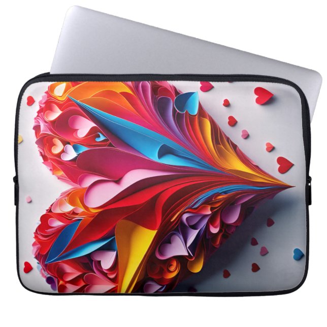 Un coeur en origami laptop fodral (Framsidan)