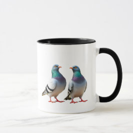 Un couple de pigeon se promènent en ville. mugg