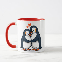 Un couple de pingouin très amoureux. mugg
