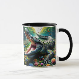 Un crocodile la gueule ouverte. mugg