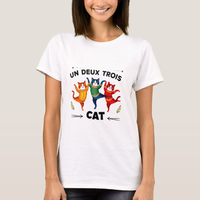 Un Deux Trois Cat Art Women's T-Shirt (Framsida)