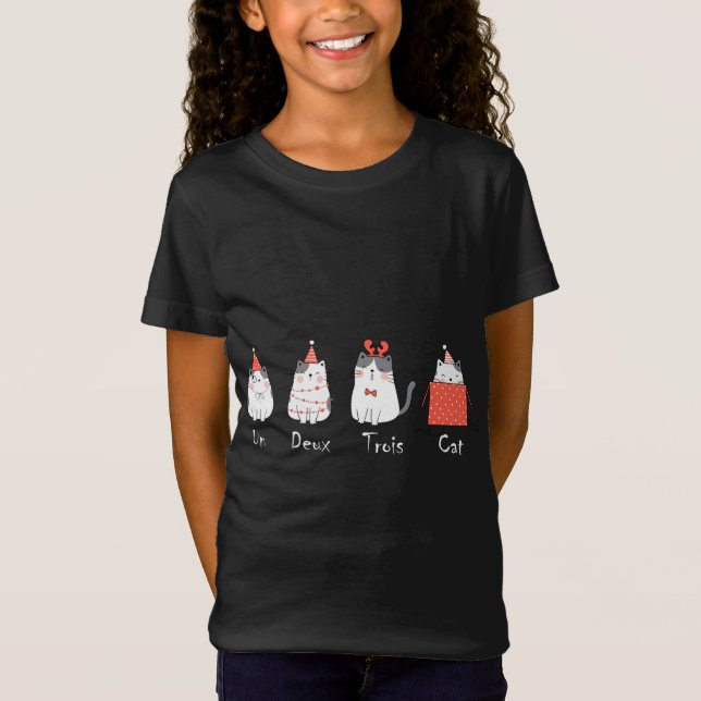 Un Deux Trois Cat Cute Kitten Kattunge Älskare Chr T Shirt (Framsida)