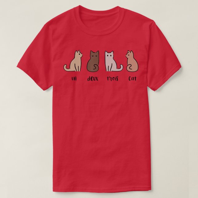 Un Deux Trois Cat Cute Pet adoption French Kitten  T Shirt (Design framsida)