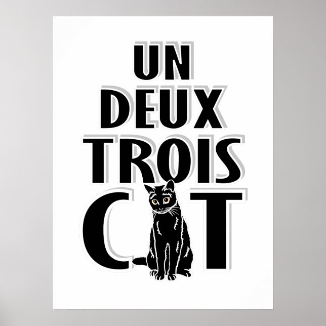 Un Deux Trois Cat French Cats Poster (Framsidan)
