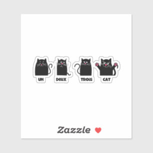 un deux trois cat roligt pun rosa noses whiskers klistermärken