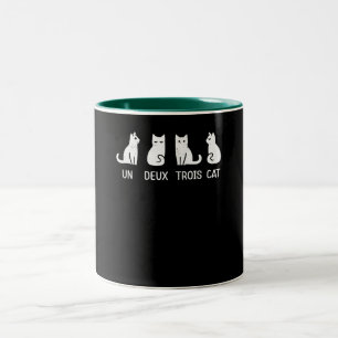 un deux trois cat Två-Tonad mugg