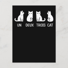 un deux trois cat vykort