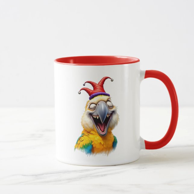 Un drôle de perroquet mort de rire. mugg (Höger)