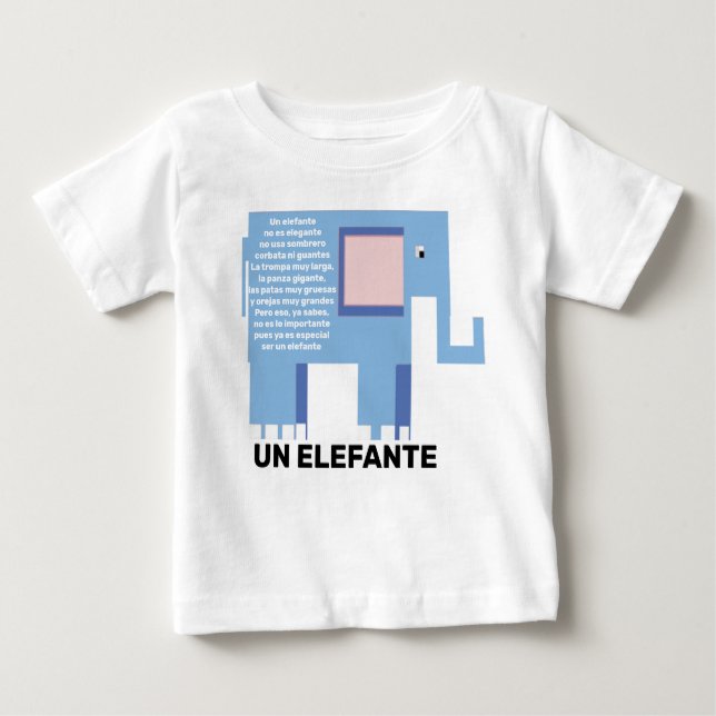 Un Elefante spansk plantskola rhyme T Shirt (Framsida)