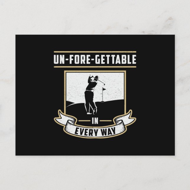 Un-Fore-Gettable Varje maj Golf Golfer Funny Gift Vykort (Framsida)