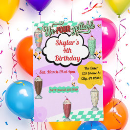 Un-Four-Gettable, Milkshake Retro 4th Birthday Inbjudningar