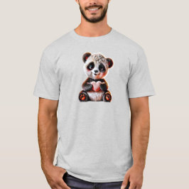 Un gentil panda vous offre son coeur. t shirt