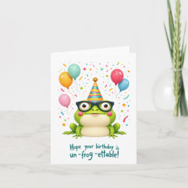 "Un-grog-ettable!" Cute Frog Birthday Card Kort