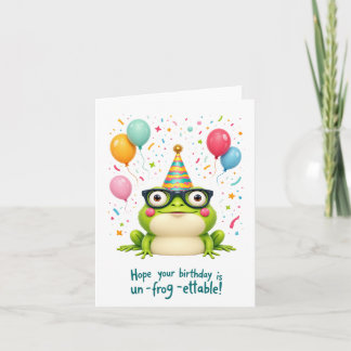 "Un-grog-ettable!" Cute Frog Birthday Card Kort