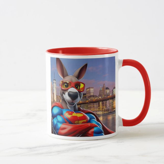 Un kangourou super héros veille sur la cité.  mugg (Höger)