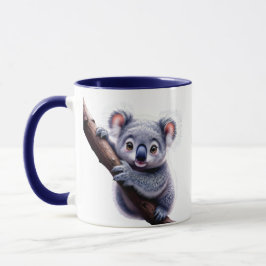 Un koala mignon accroché à une branche. mugg