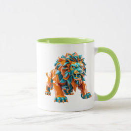 Un lion féroce sur le point d'attaquer. mugg