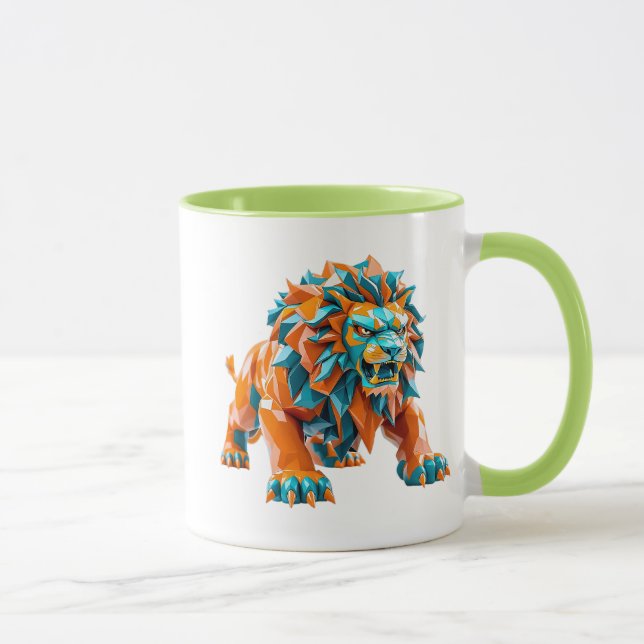Un lion féroce sur le point d'attaquer. mugg (Höger)