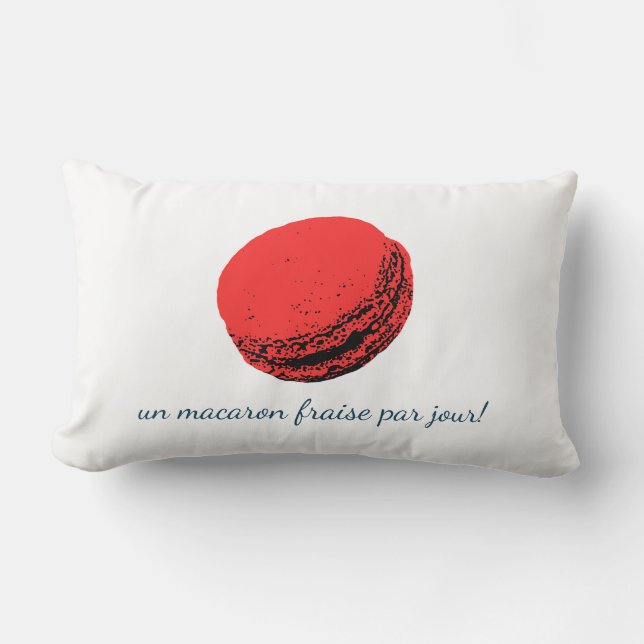 un macaron fraise par jour! lumbarkudde (Framsida)