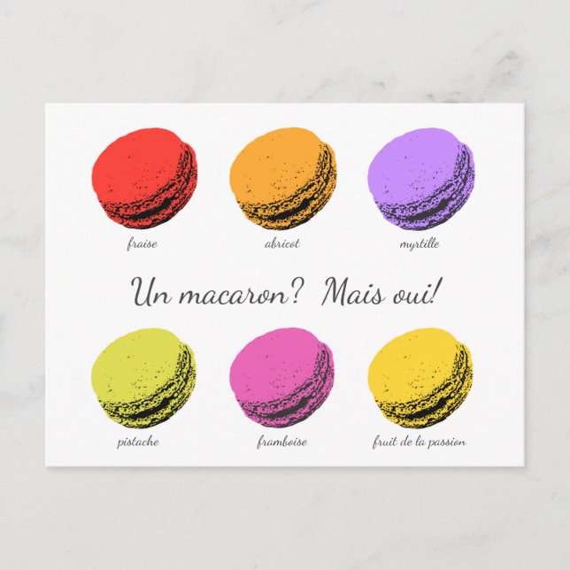 Un macaron? Mais oui! Vykort (Framsida)