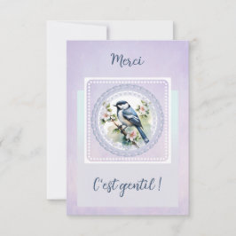 Un merci tout en délicatesse -oiseau bleu tack kort