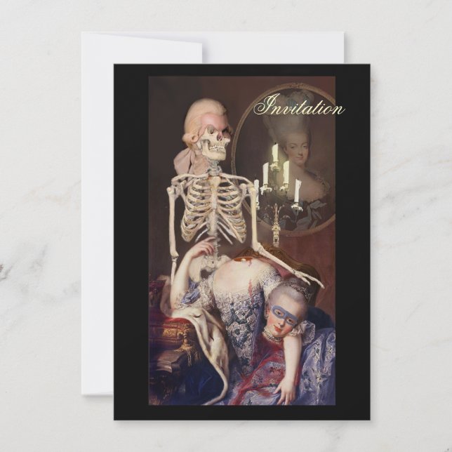 Un porträtt pour l'Halloween Inbjudningar (Framsida)