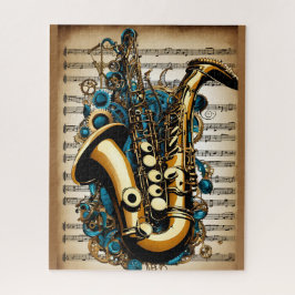 Un saxophone, style steampunk pussel