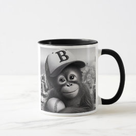 Un singe fan de baseball. mugg