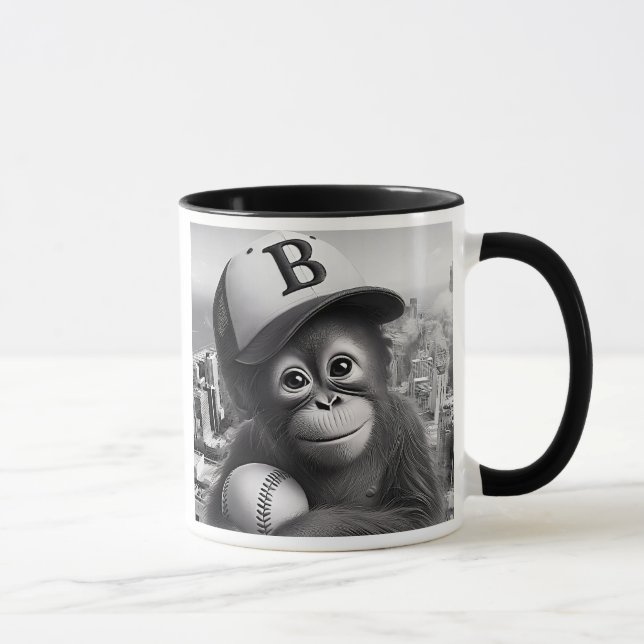 Un singe fan de baseball. mugg (Höger)
