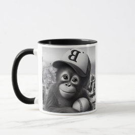Un singe fan de baseball. mugg